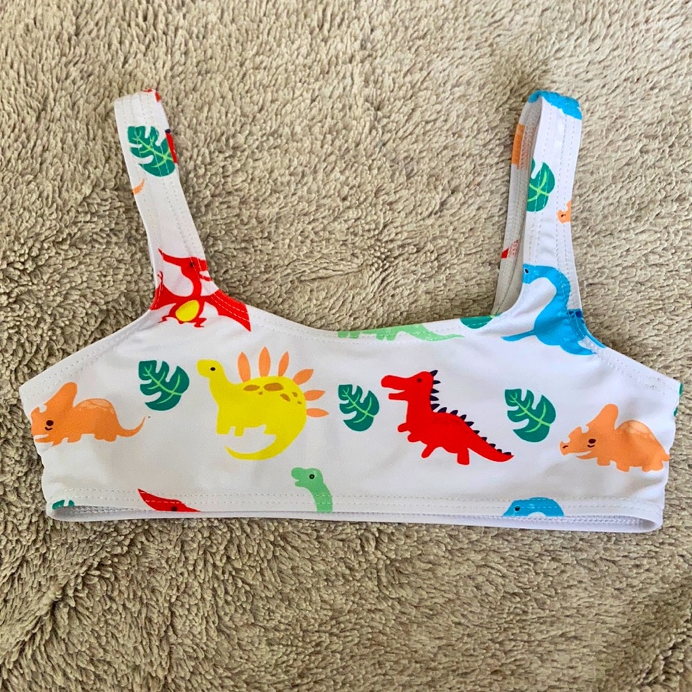 WHITE DINO BIKINI TOP